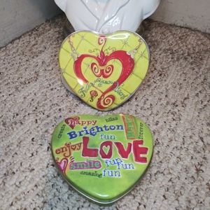 Vintage Brighton Heart Shaped Jewelry Tins